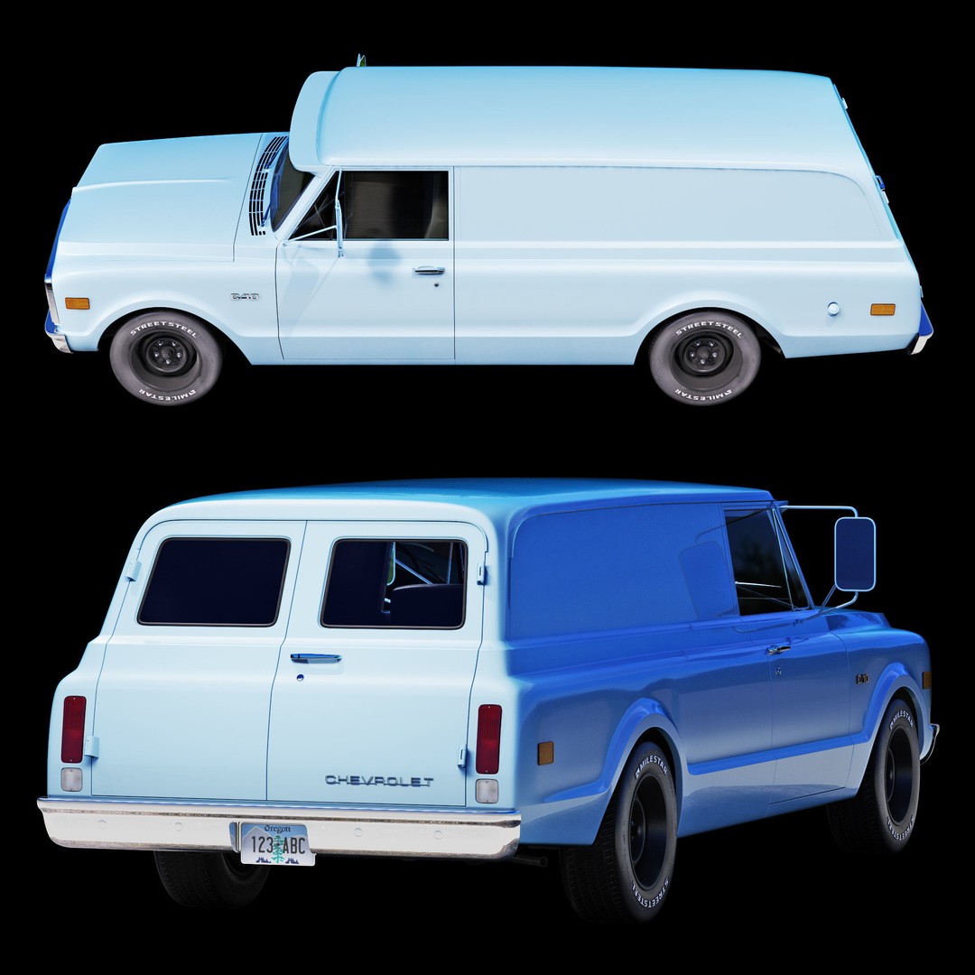Chevrolet Suburban 1969 3D Model – High Poly Game-Ready Asset, FBX - View 15