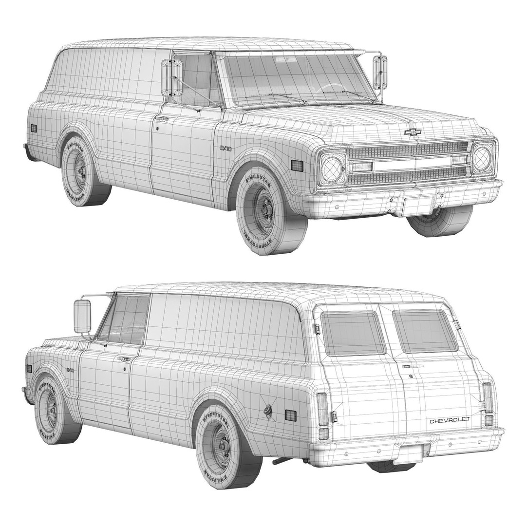 Chevrolet Suburban 1969 3D Model – High Poly Game-Ready Asset, FBX - View 18