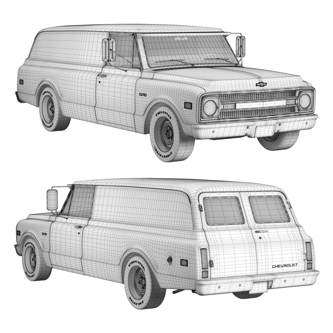 Chevrolet Suburban 1969 3D Model – High Poly Game-Ready Asset, FBX - View 19
