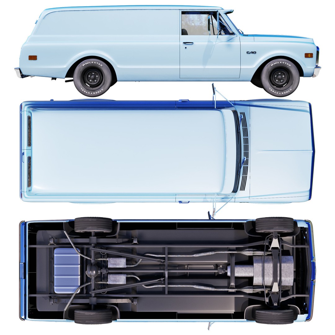 Chevrolet Suburban 1969 3D Model – High Poly Game-Ready Asset, FBX - View 3