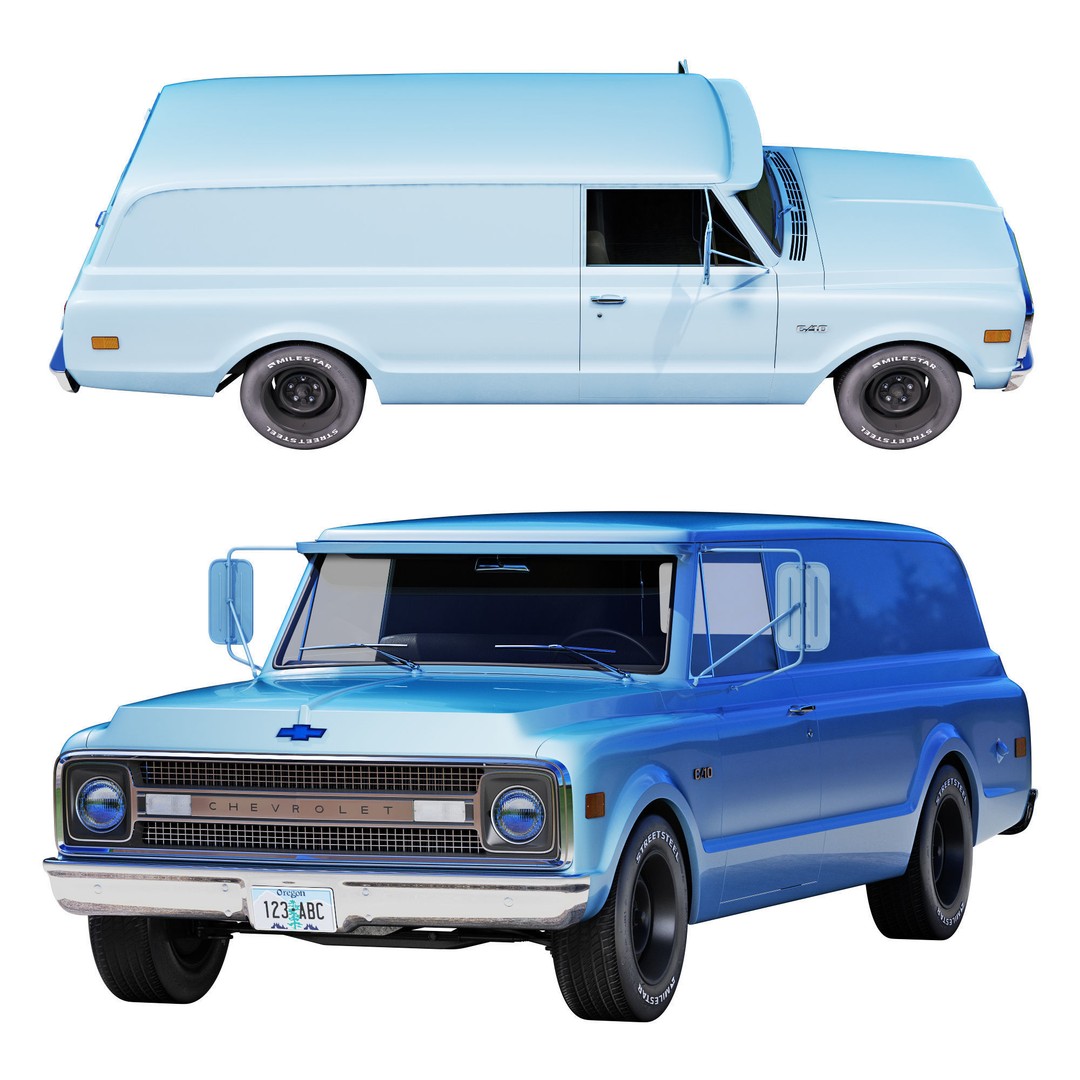 Chevrolet Suburban 1969 3D Model – High Poly Game-Ready Asset, FBX - View 6