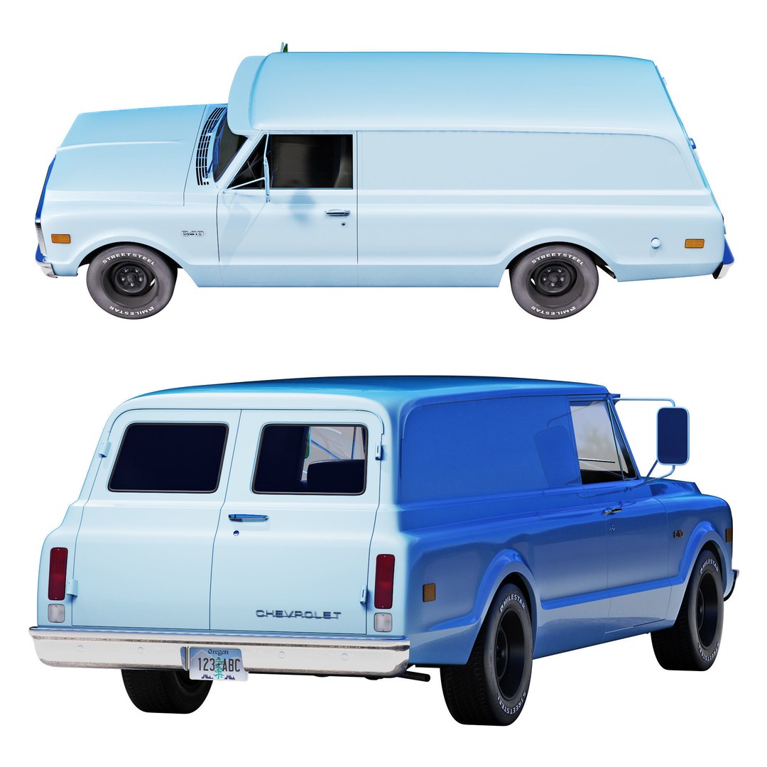 Chevrolet Suburban 1969 3D Model – High Poly Game-Ready Asset, FBX - View 7
