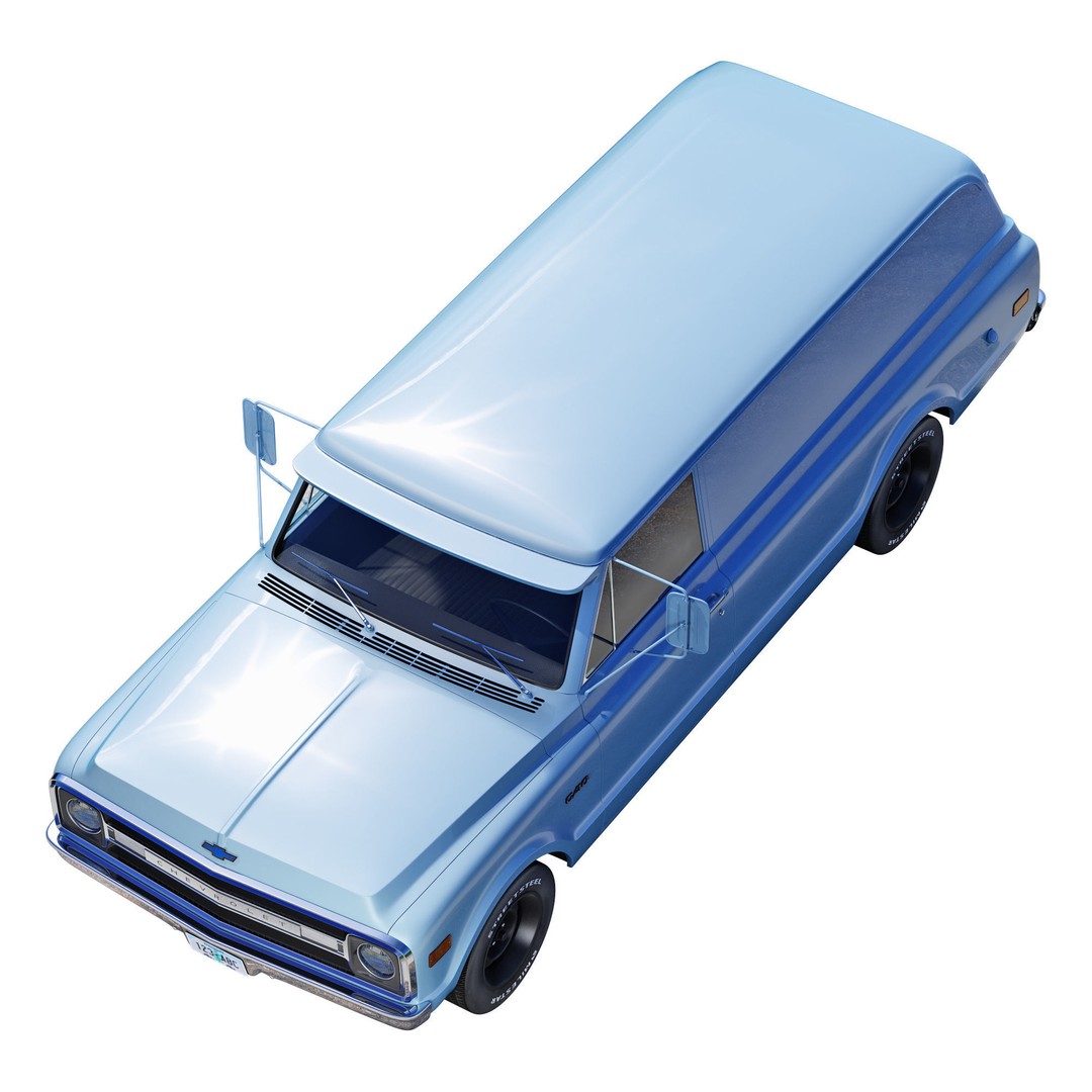 Chevrolet Suburban 1969 3D Model – High Poly Game-Ready Asset, FBX - View 8