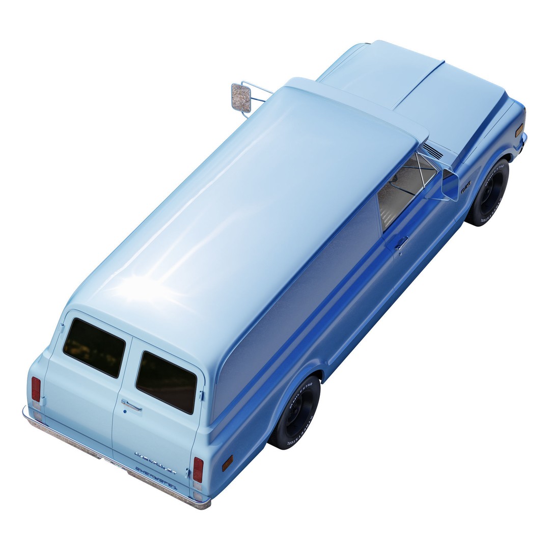 Chevrolet Suburban 1969 3D Model – High Poly Game-Ready Asset, FBX - View 9