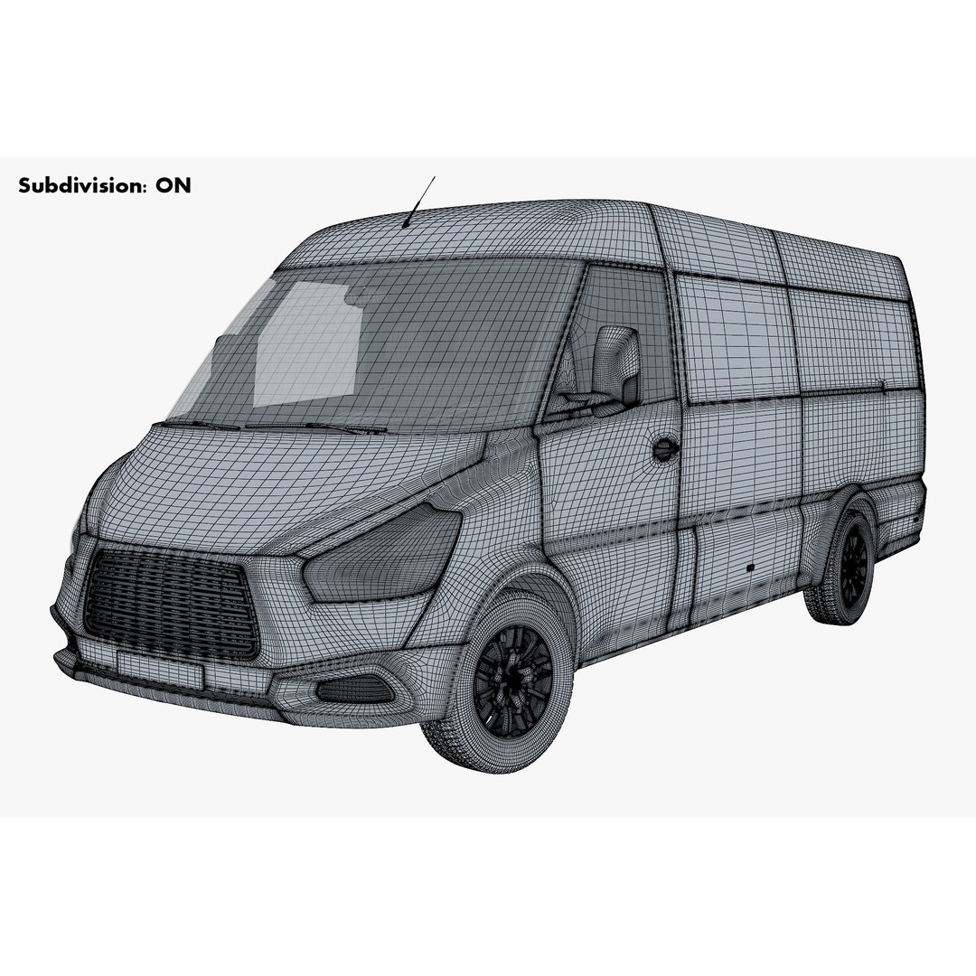 Generic Commercial Cargo Van M 2 3D Model – High Poly Vehicle Asset, FBX, OBJ - View 15