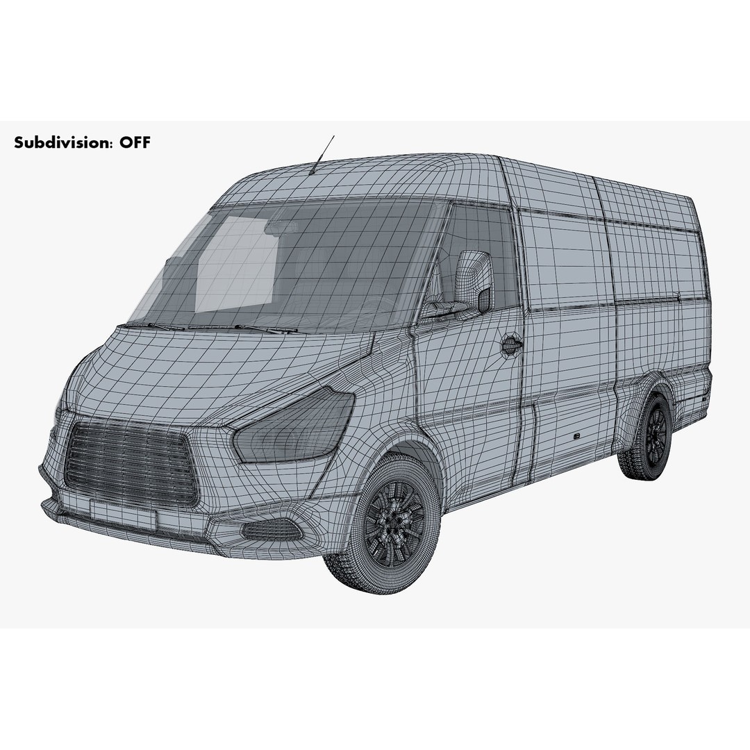 Generic Commercial Cargo Van M 2 3D Model – High Poly Vehicle Asset, FBX, OBJ - View 16