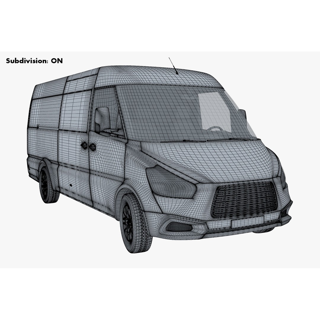 Generic Commercial Cargo Van M 2 3D Model – High Poly Vehicle Asset, FBX, OBJ - View 17