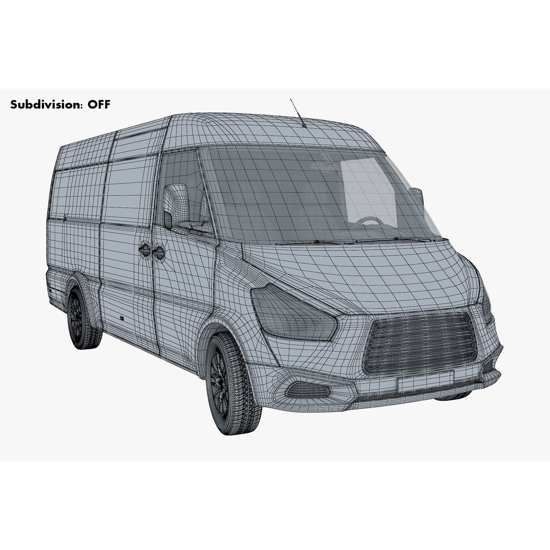 Generic Commercial Cargo Van M 2 3D Model – High Poly Vehicle Asset, FBX, OBJ - View 18