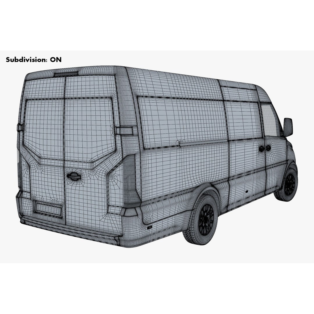 Generic Commercial Cargo Van M 2 3D Model – High Poly Vehicle Asset, FBX, OBJ - View 19