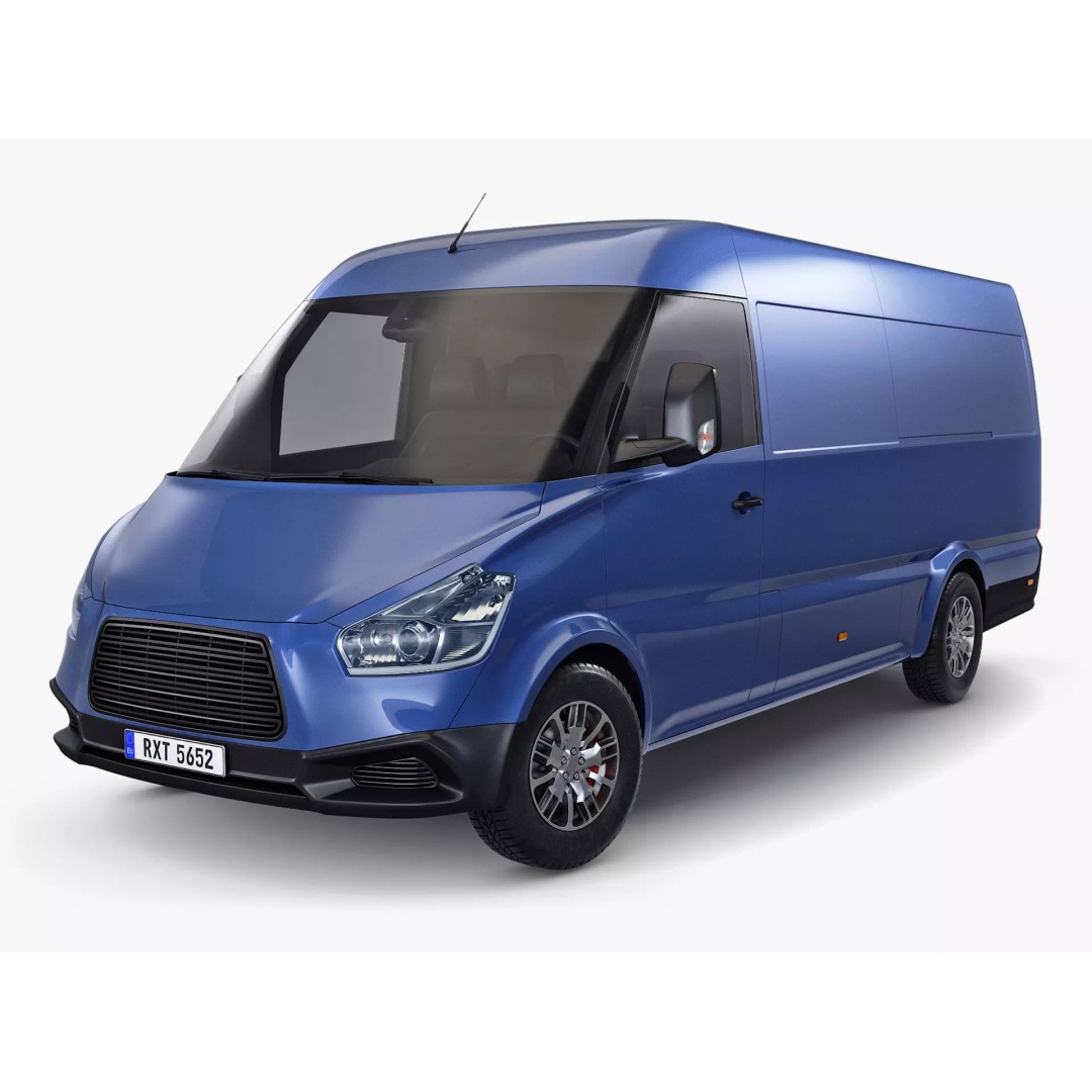 Generic Commercial Cargo Van M 2 3D Model – High Poly Vehicle Asset, FBX, OBJ - View 2