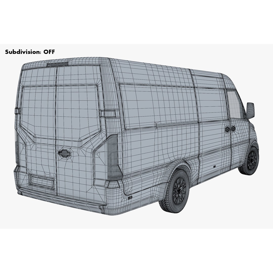 Generic Commercial Cargo Van M 2 3D Model – High Poly Vehicle Asset, FBX, OBJ - View 20
