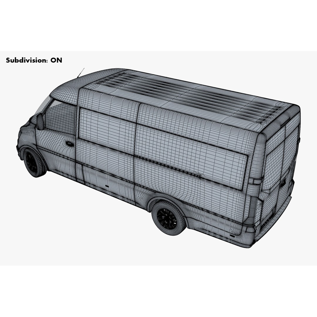 Generic Commercial Cargo Van M 2 3D Model – High Poly Vehicle Asset, FBX, OBJ - View 21