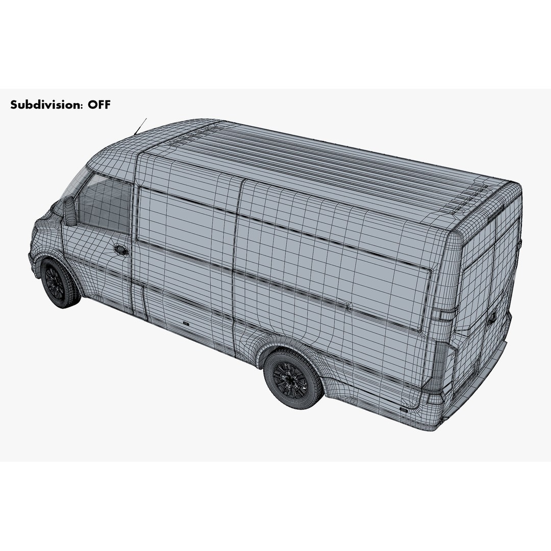 Generic Commercial Cargo Van M 2 3D Model – High Poly Vehicle Asset, FBX, OBJ - View 22