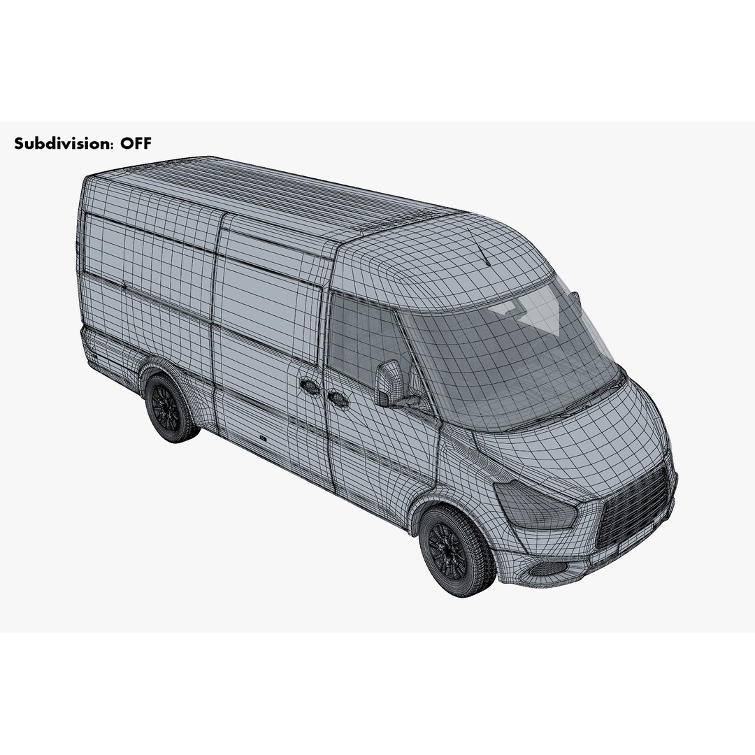 Generic Commercial Cargo Van M 2 3D Model – High Poly Vehicle Asset, FBX, OBJ - View 24