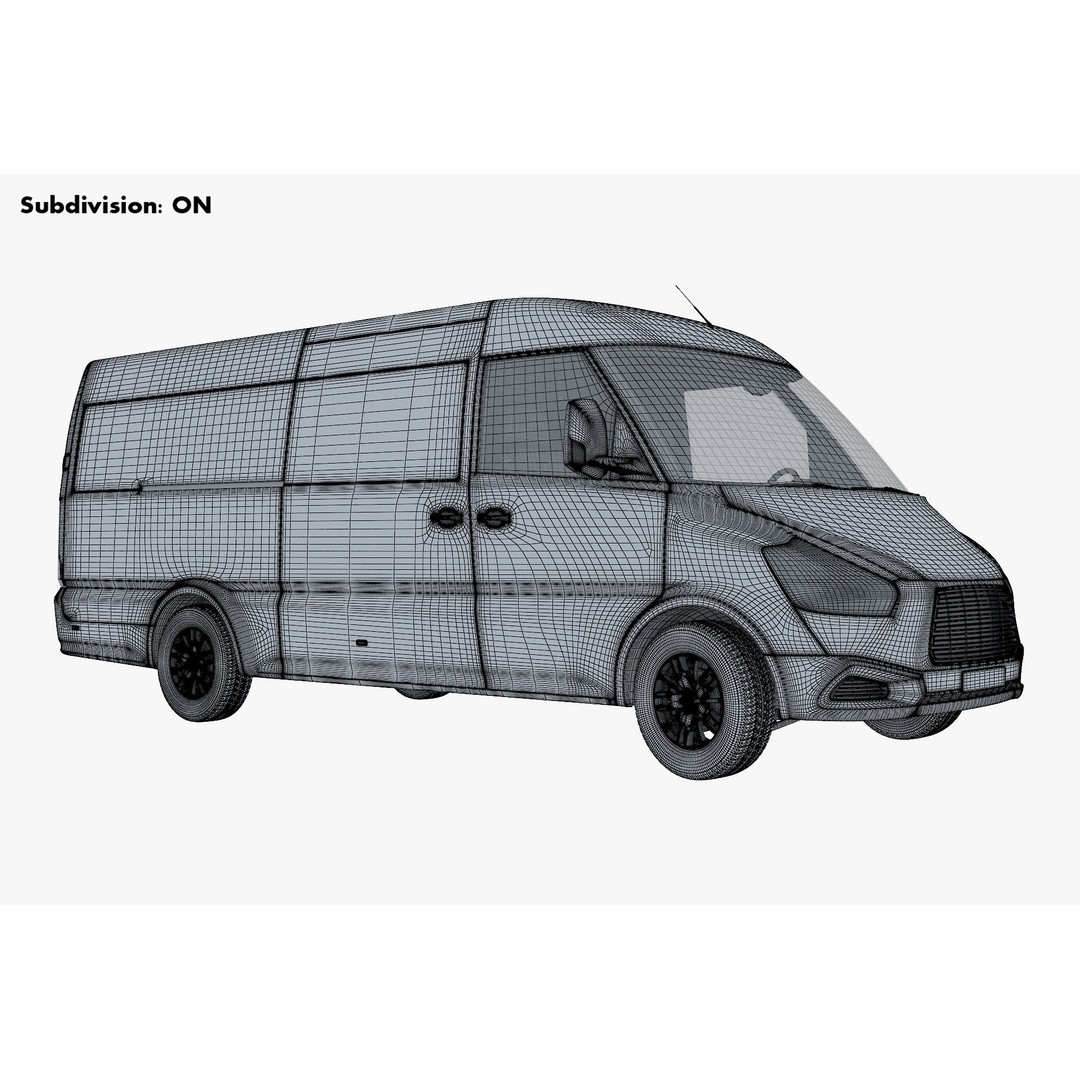 Generic Commercial Cargo Van M 2 3D Model – High Poly Vehicle Asset, FBX, OBJ - View 25