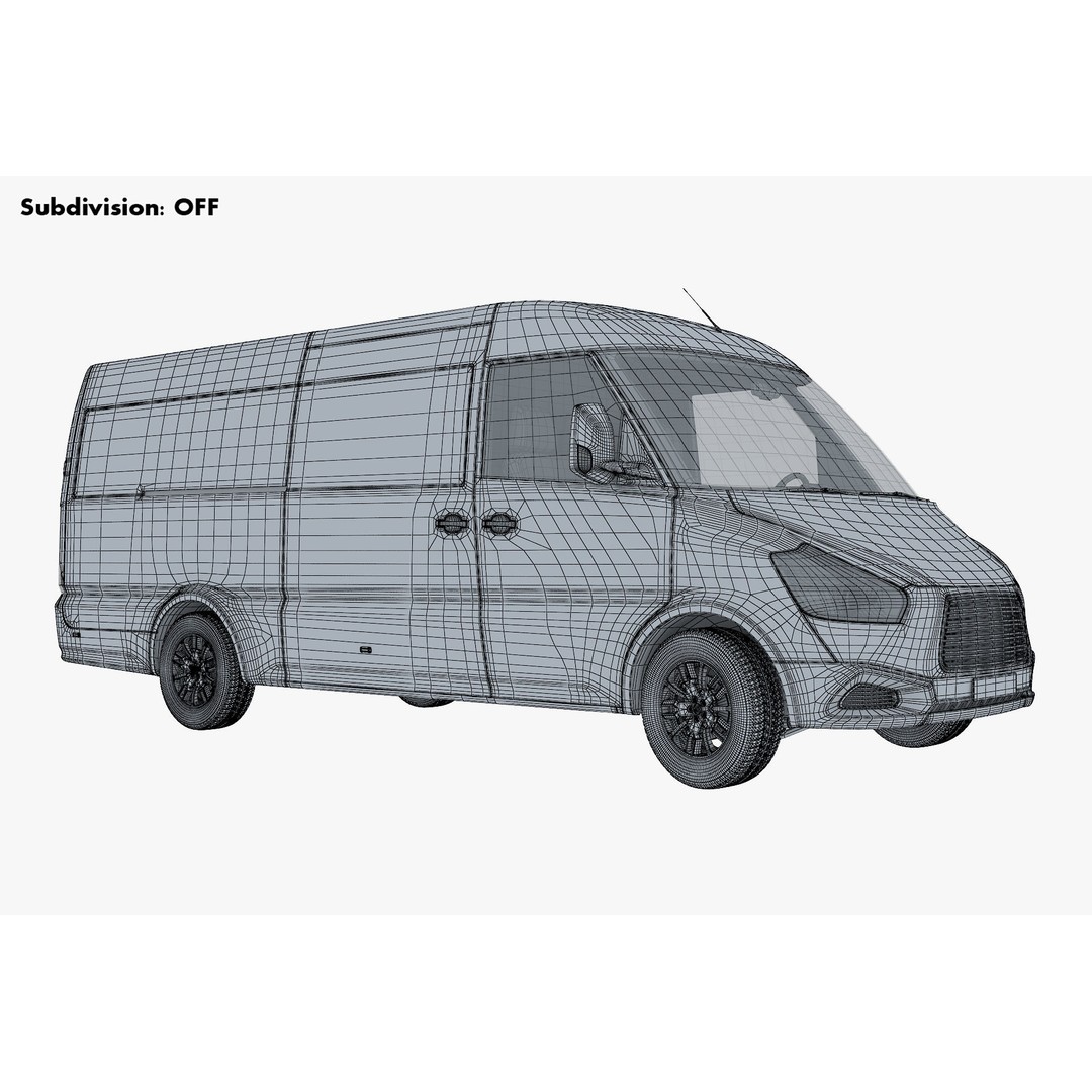 Generic Commercial Cargo Van M 2 3D Model – High Poly Vehicle Asset, FBX, OBJ - View 26
