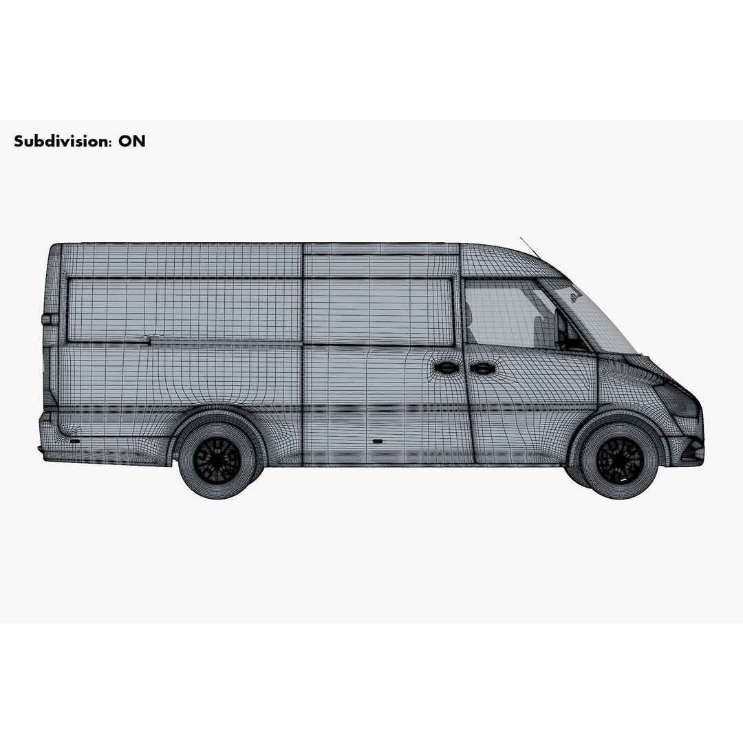 Generic Commercial Cargo Van M 2 3D Model – High Poly Vehicle Asset, FBX, OBJ - View 27