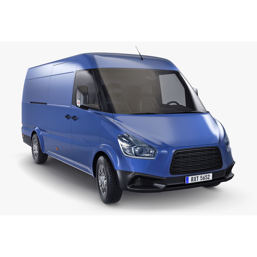 Generic Commercial Cargo Van M 2 3D Model – High Poly Vehicle Asset, FBX, OBJ - View 3