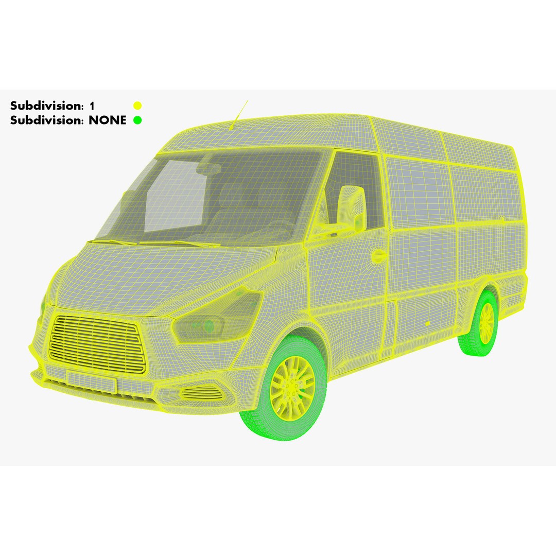 Generic Commercial Cargo Van M 2 3D Model – High Poly Vehicle Asset, FBX, OBJ - View 41