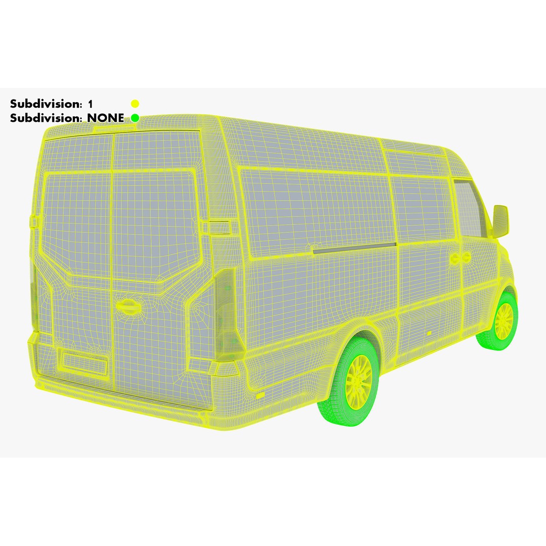 Generic Commercial Cargo Van M 2 3D Model – High Poly Vehicle Asset, FBX, OBJ - View 42
