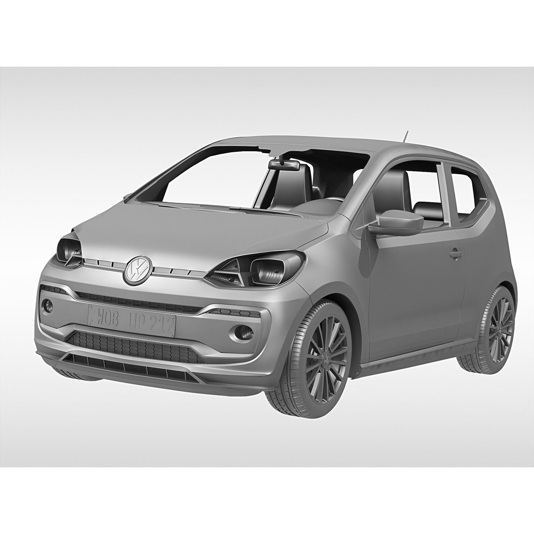 Volkswagen Up 2017 3D Model – High Poly Car Asset, FBX & OBJ Formats - View 7