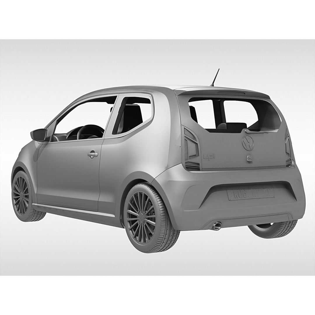 Volkswagen Up 2017 3D Model – High Poly Car Asset, FBX & OBJ Formats - View 8