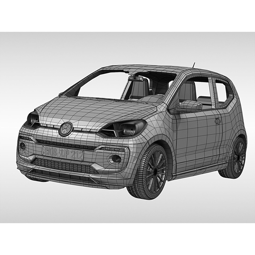 Volkswagen Up 2017 3D Model – High Poly Car Asset, FBX & OBJ Formats - View 9