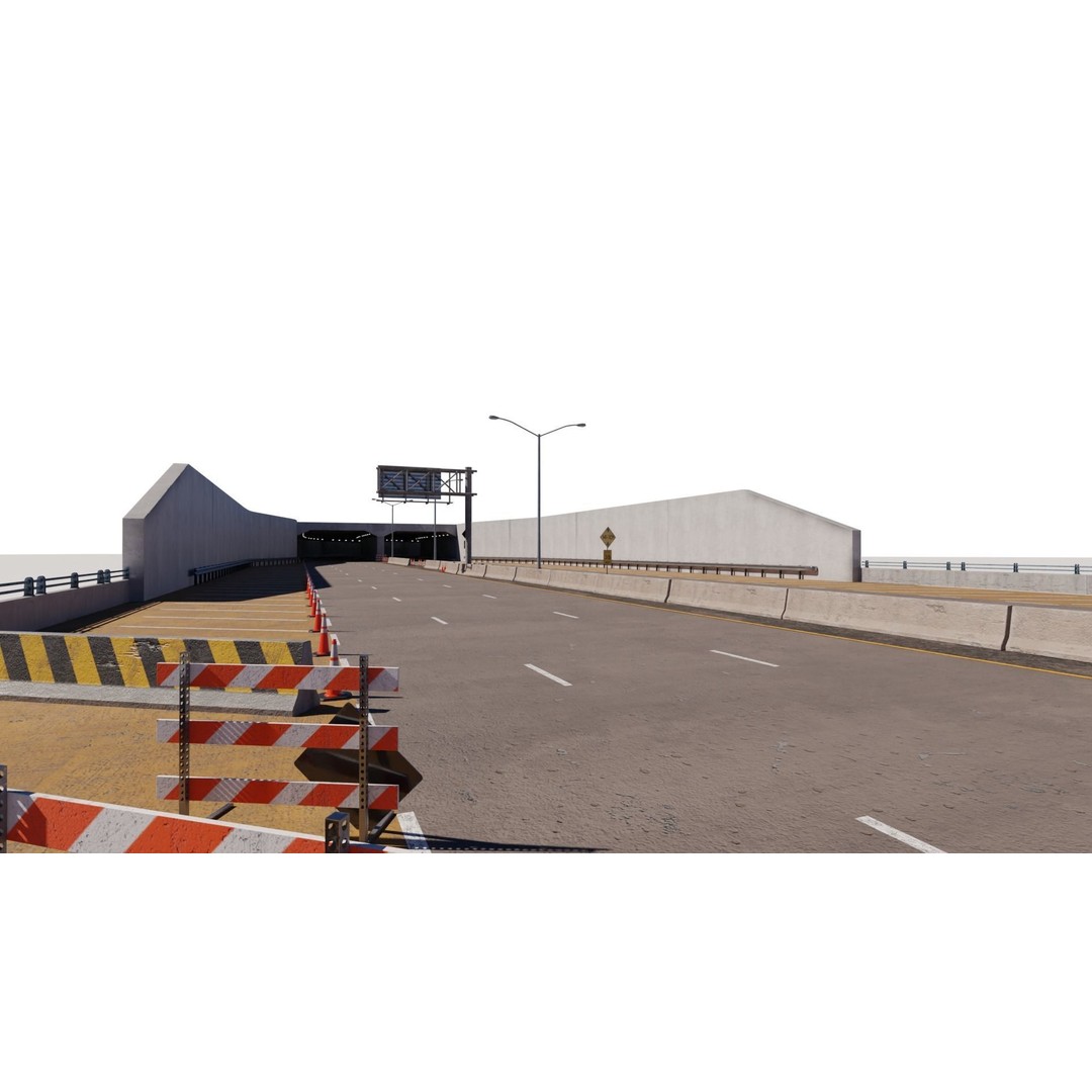 Highway 3D Model – Architectural Street Scene, FBX, PBR Textures - View 10