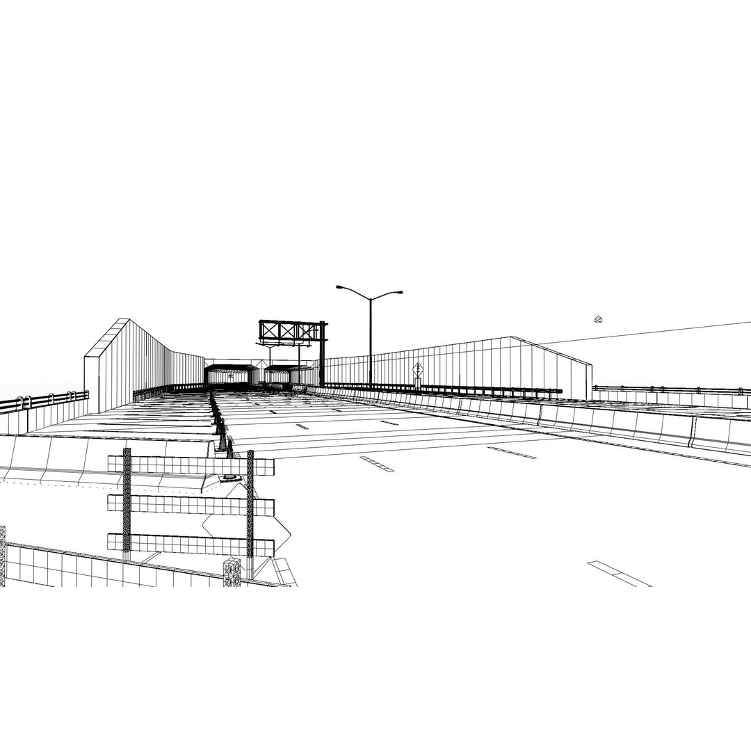 Highway 3D Model – Architectural Street Scene, FBX, PBR Textures - View 11