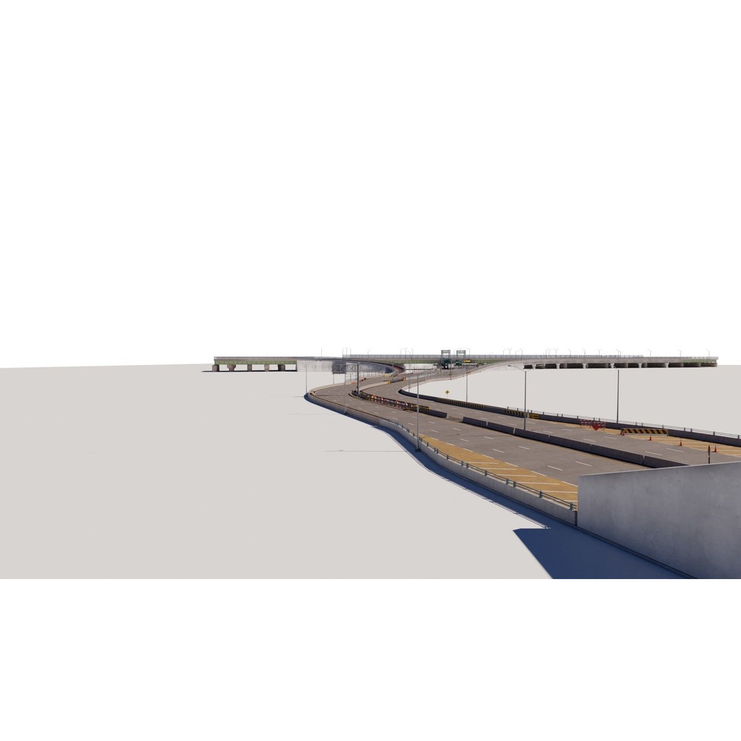 Highway 3D Model – Architectural Street Scene, FBX, PBR Textures - View 12