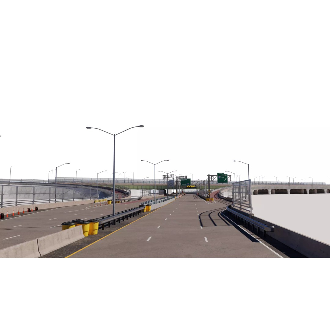 Highway 3D Model – Architectural Street Scene, FBX, PBR Textures - View 2