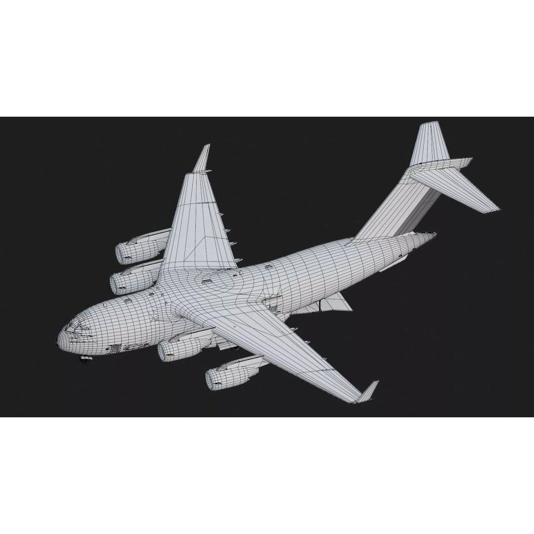 Boeing C17 Globemaster III 3D Model – Low Poly Game Asset, FBX - View 12