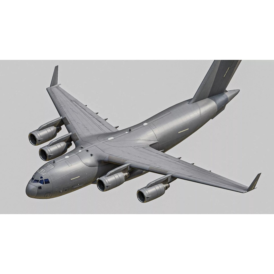 Boeing C17 Globemaster III 3D Model – Low Poly Game Asset, FBX - View 2