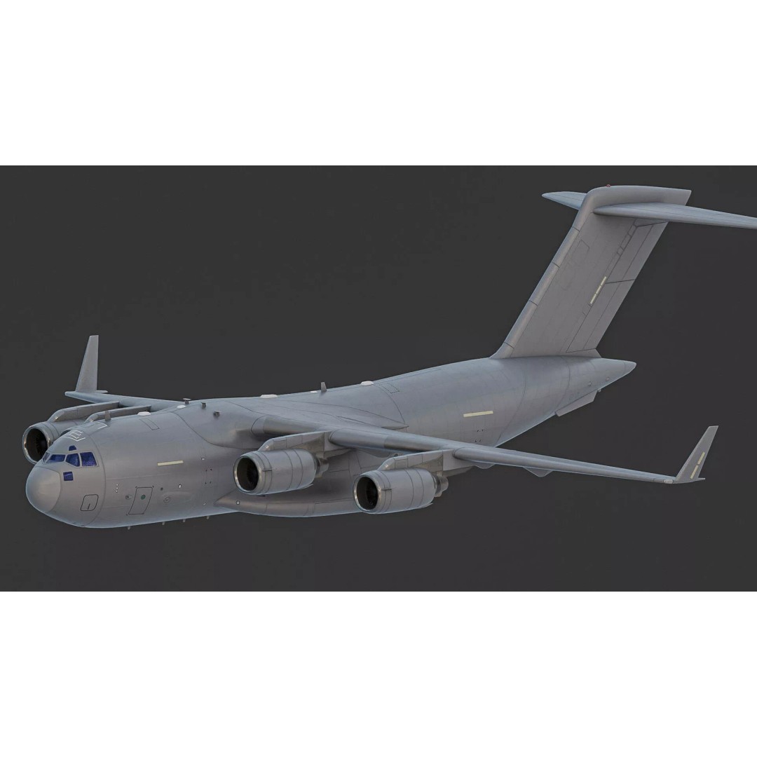 Boeing C17 Globemaster III 3D Model – Low Poly Game Asset, FBX - View 3