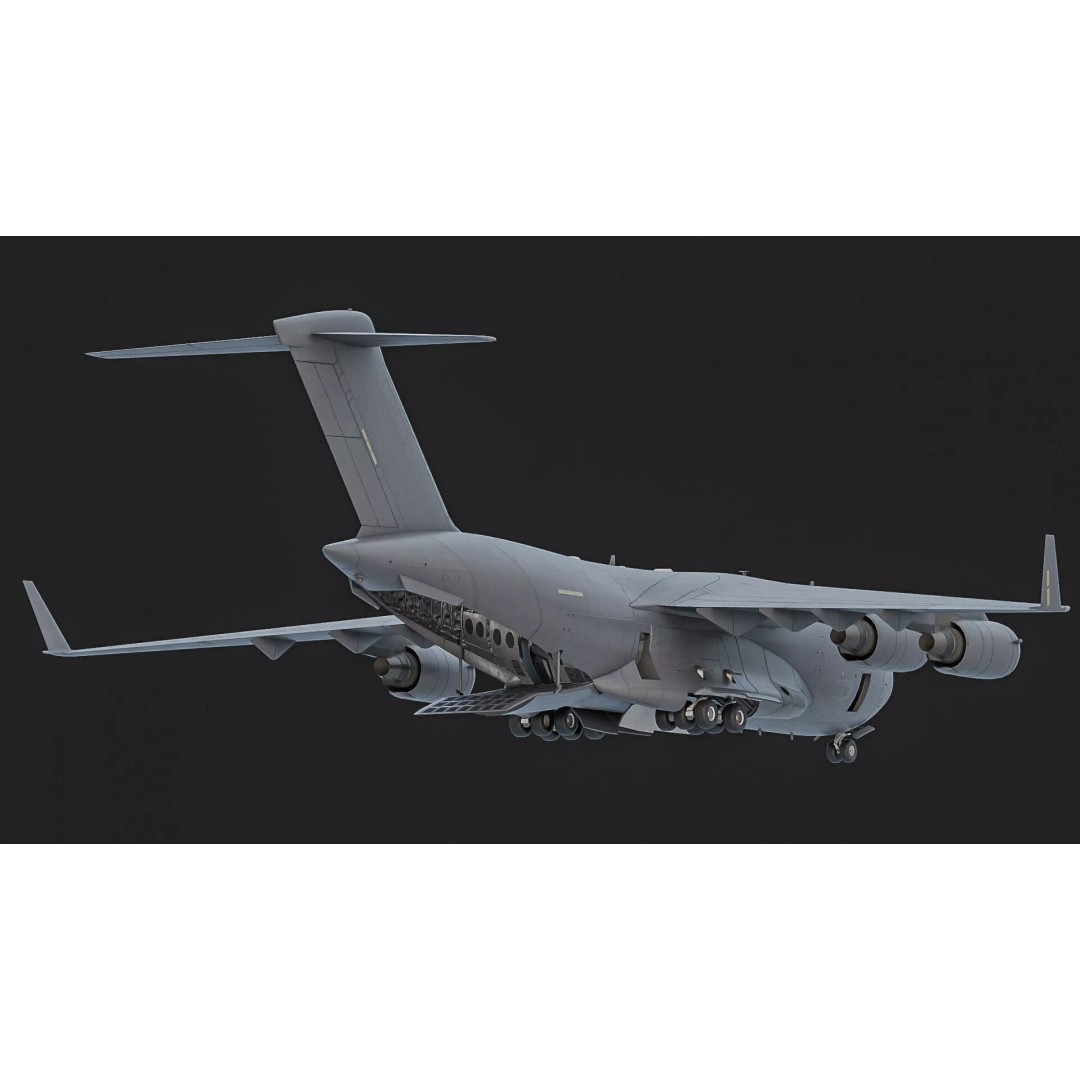 Boeing C17 Globemaster III 3D Model – Low Poly Game Asset, FBX - View 6
