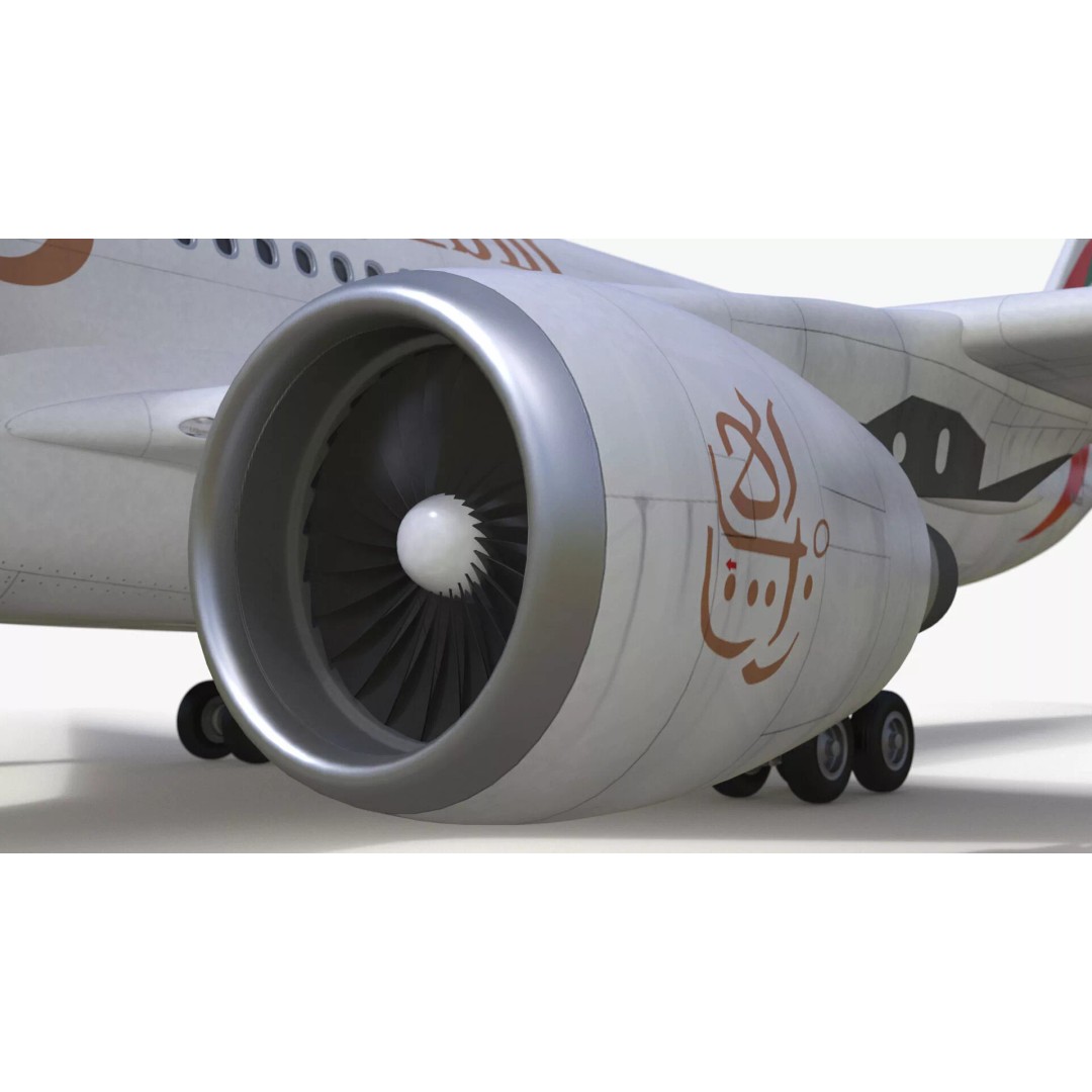 Emirates Airbus A330-200 3D Model – High Poly Aircraft with PBR Textures, FBX - View 16