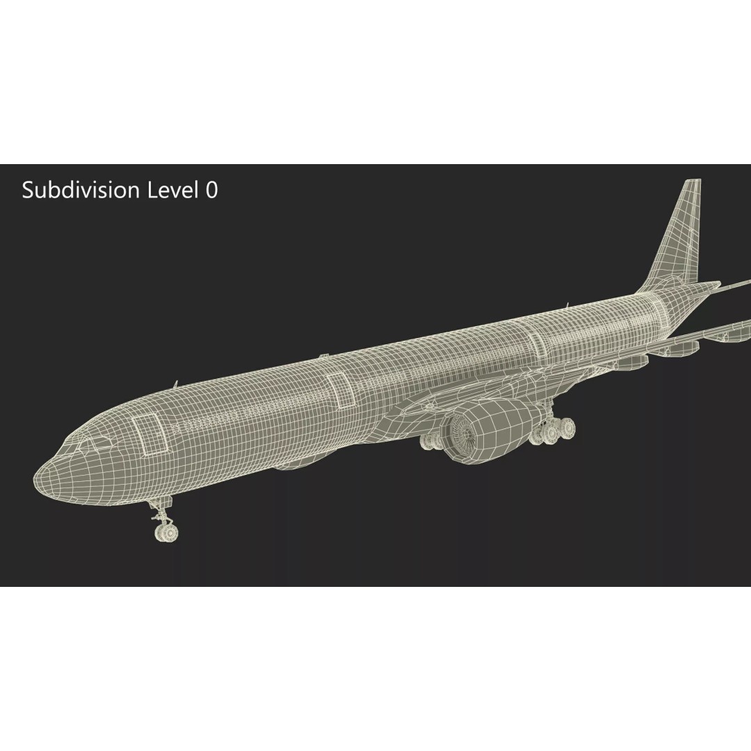 Emirates Airbus A330-200 3D Model – High Poly Aircraft with PBR Textures, FBX - View 22