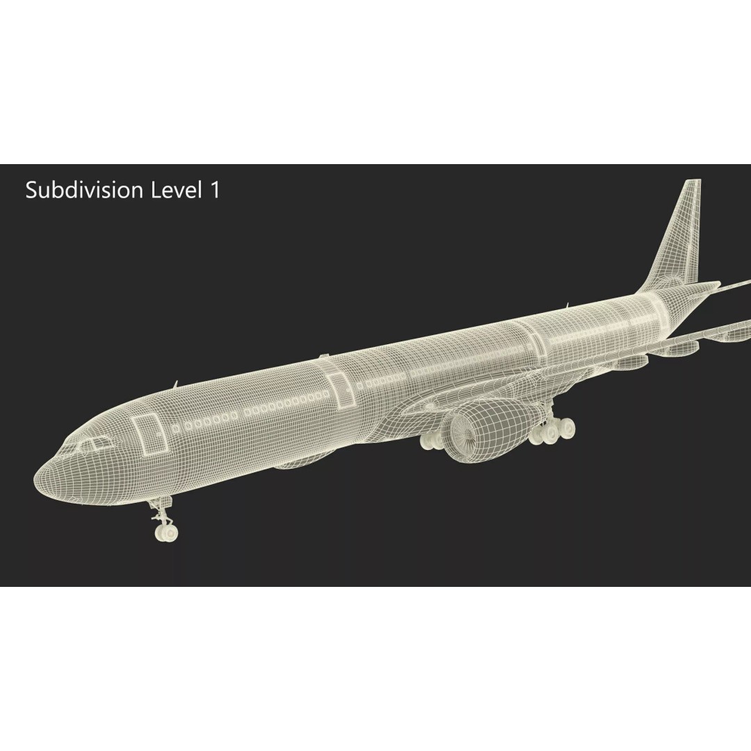 Emirates Airbus A330-200 3D Model – High Poly Aircraft with PBR Textures, FBX - View 23