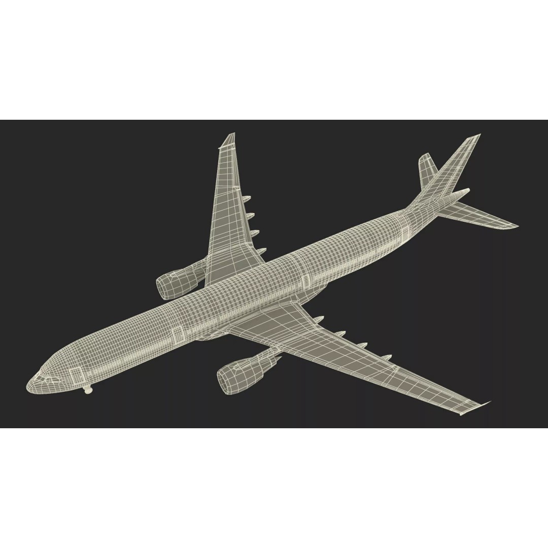 Emirates Airbus A330-200 3D Model – High Poly Aircraft with PBR Textures, FBX - View 29