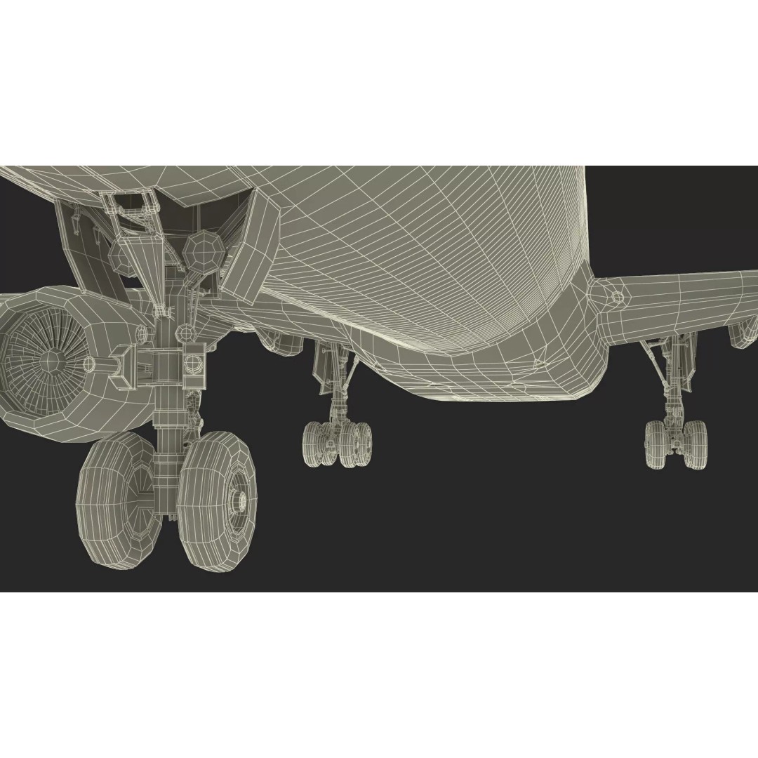 Emirates Airbus A330-200 3D Model – High Poly Aircraft with PBR Textures, FBX - View 33