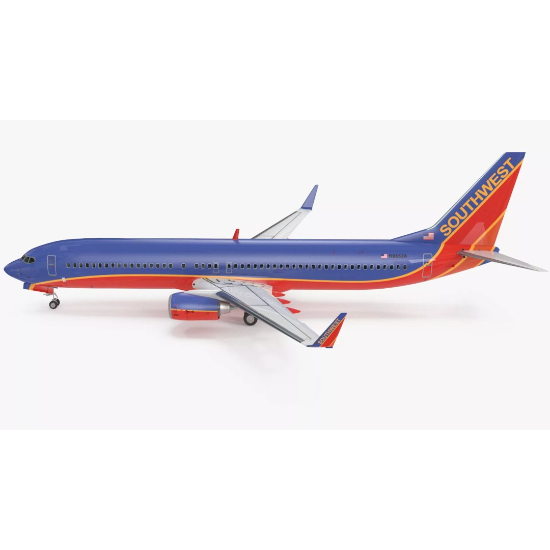 Boeing 737-900 3D Model – Rigged Commercial Aircraft with Interior - View 12
