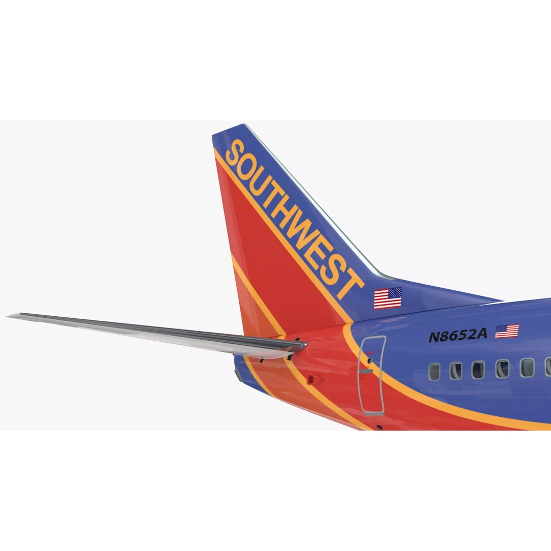Boeing 737-900 3D Model – Rigged Commercial Aircraft with Interior - View 14