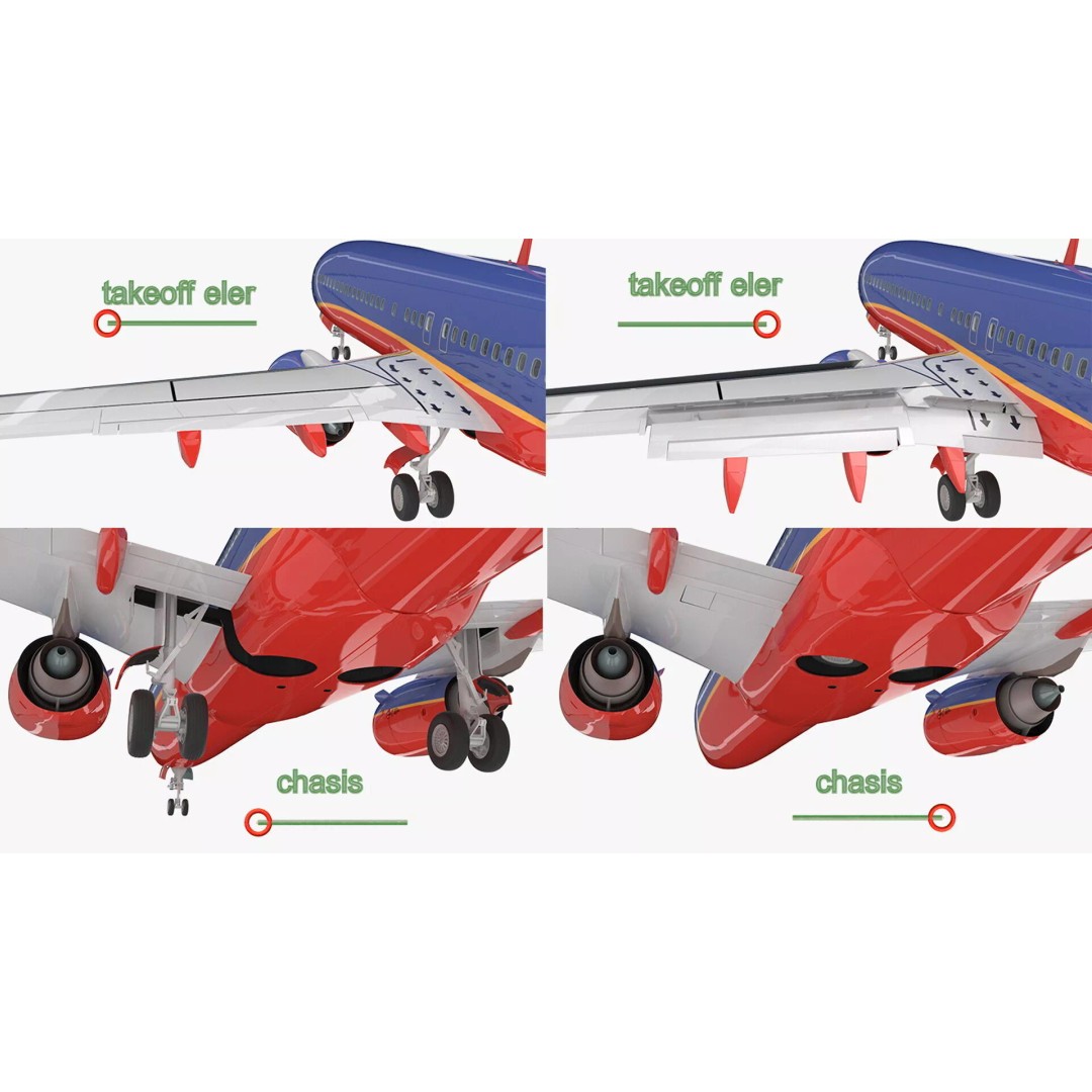 Boeing 737-900 3D Model – Rigged Commercial Aircraft with Interior - View 17