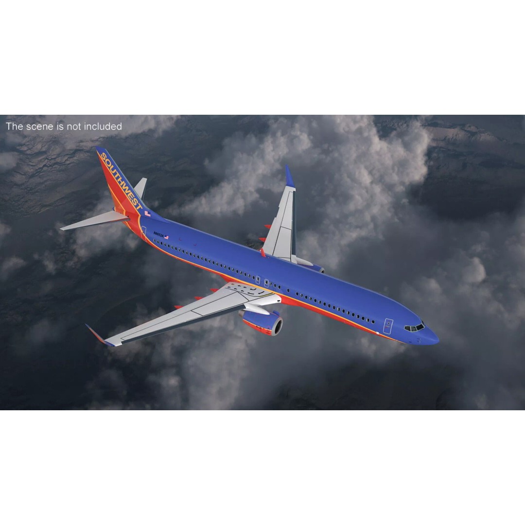 Boeing 737-900 3D Model – Rigged Commercial Aircraft with Interior - View 3