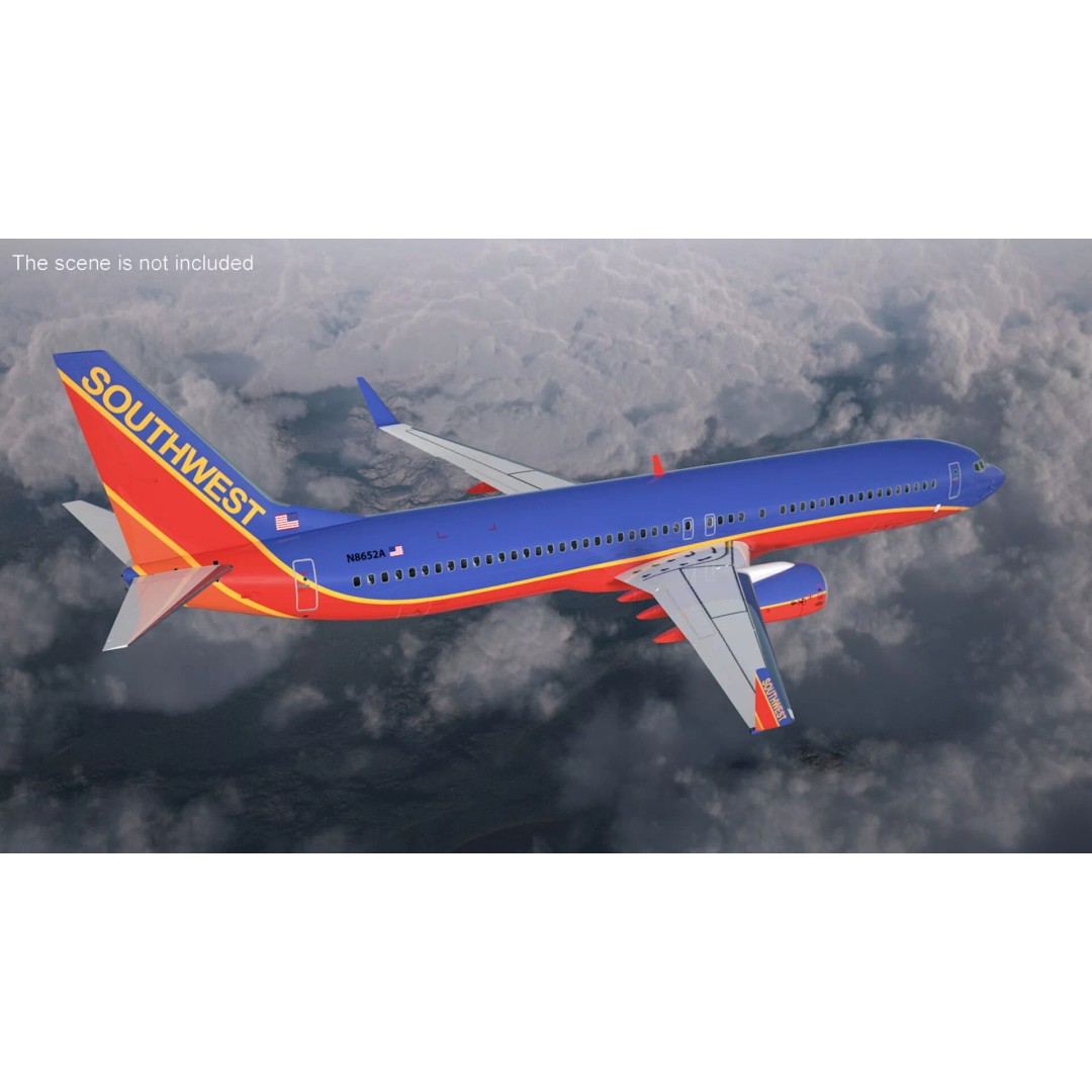 Boeing 737-900 3D Model – Rigged Commercial Aircraft with Interior - View 4