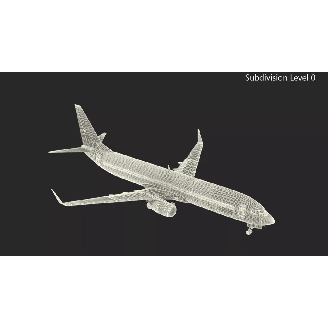 Boeing 737-900 3D Model – Rigged Commercial Aircraft with Interior - View 49