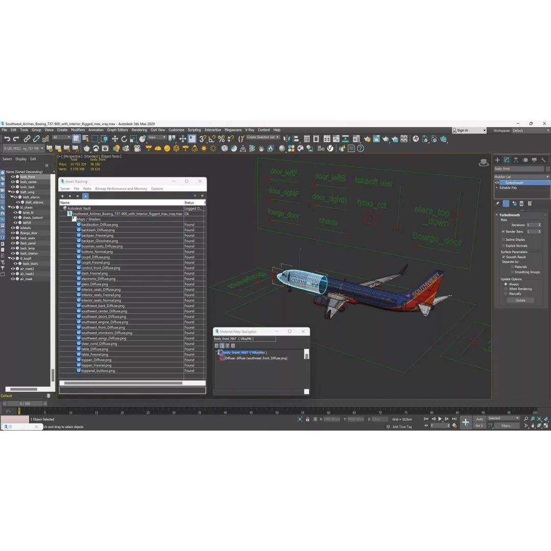 Boeing 737-900 3D Model – Rigged Commercial Aircraft with Interior - View 53