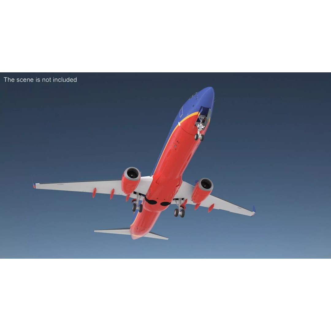 Boeing 737-900 3D Model – Rigged Commercial Aircraft with Interior - View 6