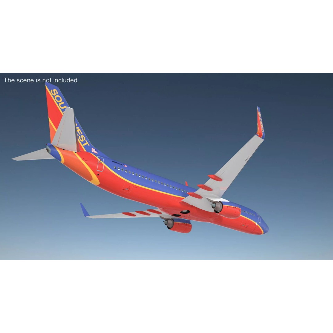 Boeing 737-900 3D Model – Rigged Commercial Aircraft with Interior - View 7