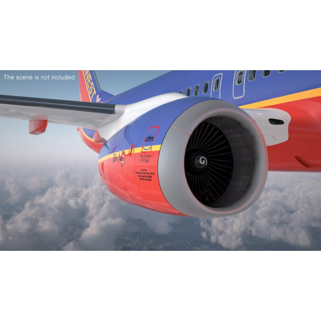 Boeing 737-900 3D Model – Rigged Commercial Aircraft with Interior - View 8